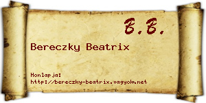 Bereczky Beatrix névjegykártya